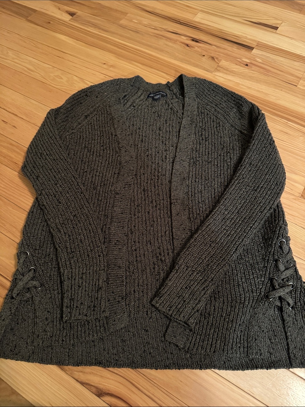 American Eagle Outfitters Dark Gray Knit Cardigan